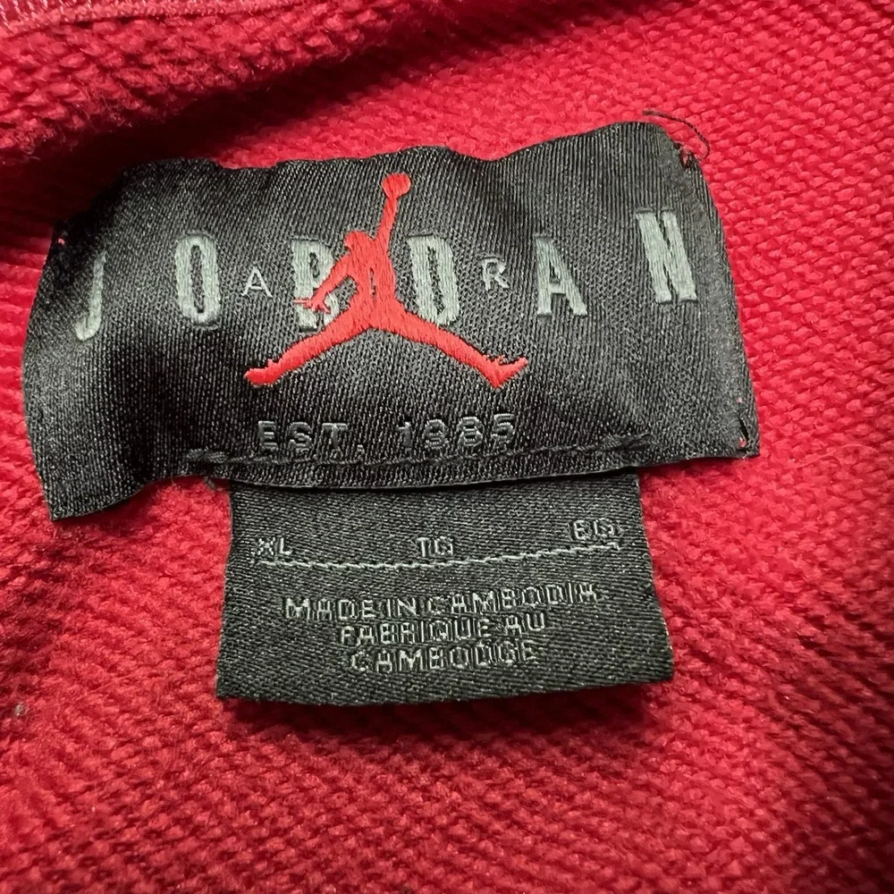Vintage‎ Y2K Nike Air Jordan Center Jumpman Logo Dri Fit Smoked Hoodie Mens XL